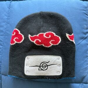 Reversible Naruto Beanie | Akatsuki Red Cloud & Leaf Village Blue Hat
